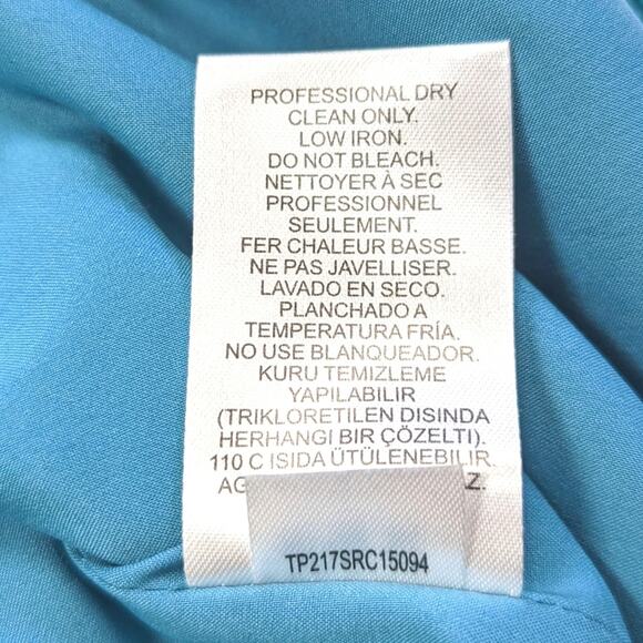 Tibi Dress Women's Size 6 Teal Bell Sleeve Sheath - Picture 8 of 11